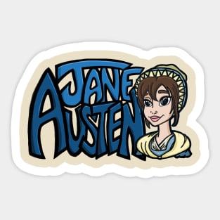 Jane Austen Drawing Sticker